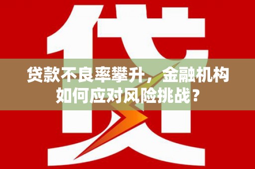 富民贷款不良率攀升，金融机构如何应对风险挑战？