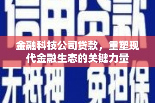 富民金融科技公司贷款，重塑现代金融生态的关键力量